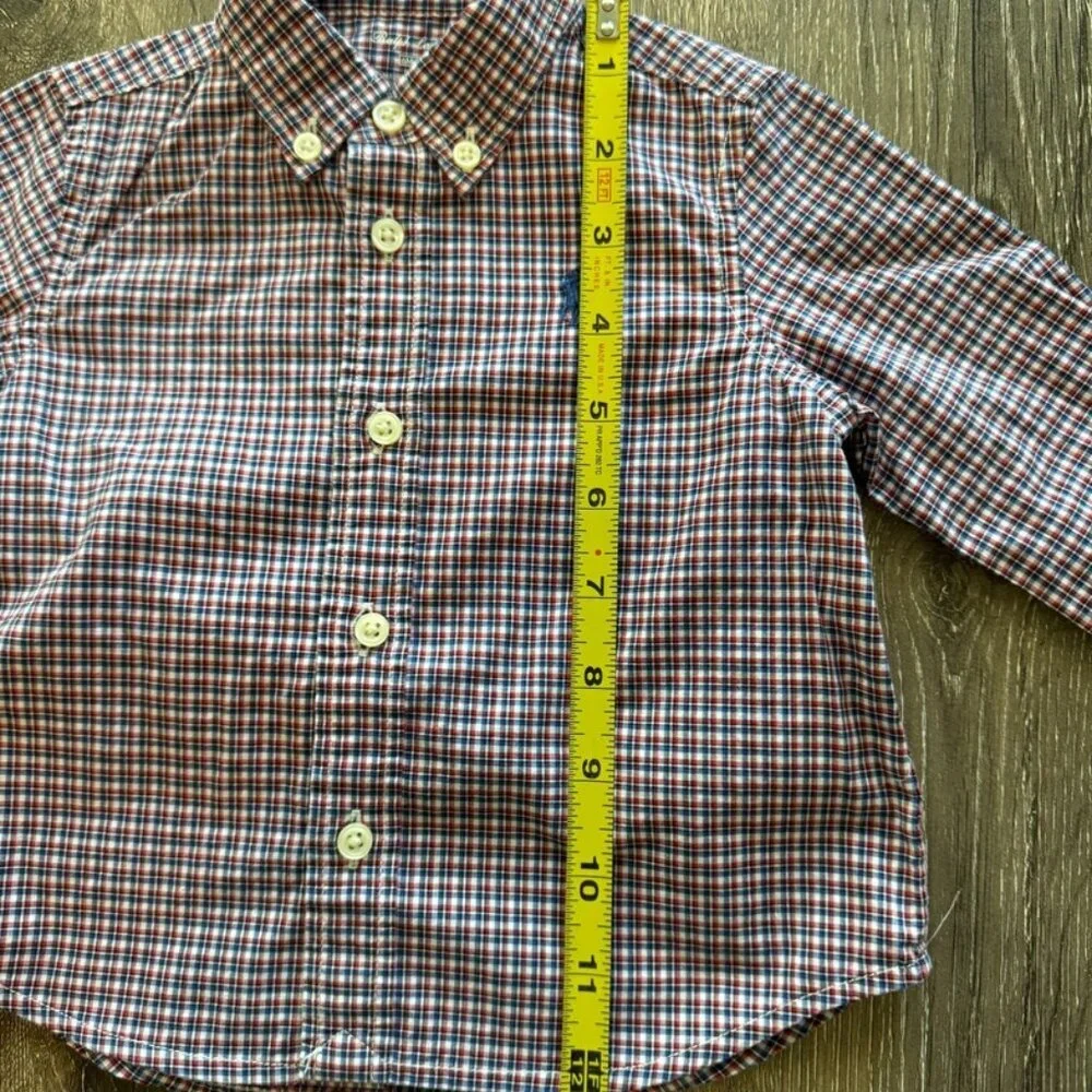 Ralph Lauren Long Sleeve Plaid Button Up Shirt Boys Size 6M.